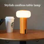 WEILAILUX Small Cordless Table Lamp Rechargeable, Portable Battery Operated Lamp with USB Charging, Touch Dimmable Night Light for Bedroom/Patio/Dinning/Outdoor/Camping (Orange)