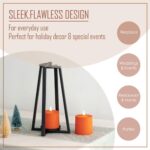 smtyle Orange 3×3 Flameless Pillar Candles Set of 2 Flickering LED Candles Battery Operated with Timer Electric Candles for Christmas Decor