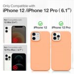 GONEZ Magnetic Silicone for iPhone 12 Case and iPhone 12 Pro Case, [Compatible with Magsafe][Screen Protector + Camera Lens Protector], Microfiber Lining Shockproof Protective Cover 6.1″, Light Orange