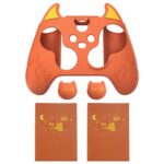 PlayVital Cute Demon Silicone Cover for Xbox Series X/S Controller, Kawaii Anti-Slip Controller Skin Grip Protector for Xbox Core Wireless Controller with Thumb Grip Caps – Burnt Orange