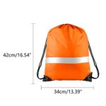 KUUQA 12 Pack Drawstring Backpack Bag with Reflective Strip, String Backpack Cinch Sack Bag for School Yoga Sport Gym Traveling (Orange)