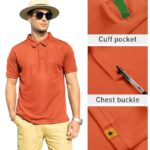 ZITY Mens Polo Shirt Short Sleeve Sports Golf Tennis T-Shirt 012-Orange L