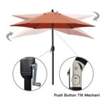 Sunnyglade 7.5′ Patio Umbrella Outdoor Table Market Umbrella with Push Button Tilt/Crank, 6 Ribs (Orange)