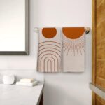 OHSUL Boho Kitchen Towels, Boho Decorative Hand Towels, Boho Bohemian Kitchen Bathroom Decor, Boho Orange Sun Sunshine Dish Tea Hand Towels for Kitchen Bathroom Decorative 16×24 Inch, Set of 2