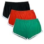 Women’s Cotton Dolphin Shorts, 3PK Black Orange Green, X-Small