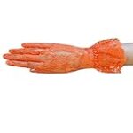 ZaZa Bridal Flower Pattern Women’s Lace Gloves with Ruffle Wrist Length-Orange