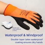 Schwer Waterproof Winter Work Gloves for Men, Orange, Size M
