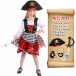 Costumerry Girls Pirate Costume for Halloween Kids Dress Up (7-9Years)