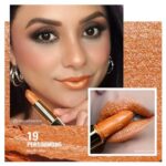 Oulac Orange Lipstick for Women with Metallic 3D Shine Lightweight Hydrating Formula, High Impact Lip Color, Vegan & Gluten Free Beauty, Full Coverage Lip Makeup, Persimmons(19)