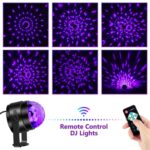 Litake UV Black Lights for Glow Party, 6W LED Disco Ball Strobe Lights for Dark Party Supplies, Sound Activated with Remote Control, Dj Light for Halloween Xmas Birthday Party Home Decorations, 2 Pack