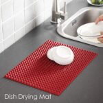 Colinda Silicone Dish and Cup Drying Mat – Extra Large Trivet for Hot Dishes, Large Size Hot Pots and Pads Coming Directly Out from the Stove or Oven,Drain Board,16″ x 11.5″,Orange