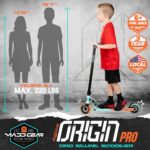 Madd Gear – MGO Origin Pro Scooter – Trick Scooter for Kids 6 and Up – BMX Free Style Stunt Scooter for Beginners – High Grade Aircraft Aluminum 5″ Deck – Teal/Orange