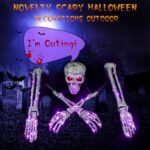 Halloween Decoration Outdoor? Skeleton Skull 5 Piece Set 128 LEDs 8 Modes Transformersf Operated Lights with Remote Control for Halloween Party Porch Fireplace Decor(Purple)