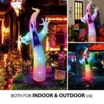 VIVOHOME 9ft Height Color Changing Halloween Inflatable White Ghost with Colorful Led Lights Blow up Outdoor Lawn Yard Decoration