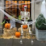 5.4ft Halloween Life Size Skeleton, Full Size Realistic Human Pirate Skeleton Decoration, Full Body Bones with Posable Joints for Halloween Spooky Party Decoration, Indoor Outdoor Props Decor