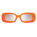VANLINKER Y2K Trendy Rectangle Sunglasses for Women Men Retro Fashion 90s Glasses Thick Square Frames UV400 Protection VL9673 Orange