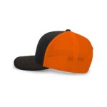 Pacific Headwear Trucker Snapback Cap, Black/Neon Orange/Black, One Size