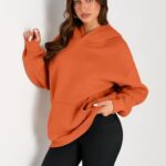 Trendy Queen Halloween Sweatshirts Hoodies Velma Adult Women Oversized Sweatshirts Cute Fleece Sweaters Loose Casual Pullover Fall Outfits Winter Y2k Fashion 2024 Orange
