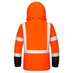 sesafety Hi Vis Rain Jacket, Rain Suits for Men Waterproof with Black Bottom, Rain Coats for Men Interior Mesh, Class 3 High Visibility Rain Gear, Removable Hood Orange (L/XL)