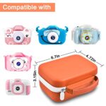 Againmore Kids Camera Case Compatible with Seckton/for Goopow/for Dylanto/for ESOXOFFORE/for Agoigo/for GKTZ/for Anchioo Digital Waterproof Camera. Portable Instant Print Cameras Storage-Orange