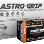 SAS Astro-Grip Powder-Free Exam Grade Nitrile Disposable Gloves – 10 Boxes / 100 Each. 1000 Gloves Total. XL, Orange, 7 Mil. Chemical and Puncture Resistant. Single-Use (66474)