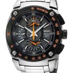 Seiko Men’s SPC039 Sportura Flyback Chronograph Grey Dial Stainless Steel Watch