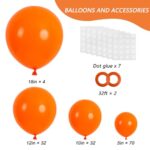 RUBFAC 138pcs Orange Balloons Different Sizes 18/12/10/5 Inches for Garland Arch, Burnt Orange Latex Balloons for Halloween Birthday Party Baby Shower Decoration