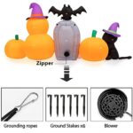 HBlife 8 FT Halloween Inflatables Decorations Pumpkin, Animated Bat Tombstone Blow Up Pumpkin with Build-in LEDs, Inflatables Decoration for Front Yard, Porch, Lawn and Halloween Party