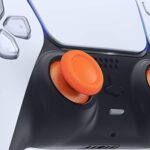eXtremeRate Orange Replacement Thumbsticks for PS5 Controller, Custom Analog Stick Joystick Compatible with PS5, for PS4 All Model Controller – Controller NOT Included