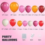 Pink Orange Balloon Arch Kit, 131Pcs Hot Pink Orange Balloon Arch Garland Kit With Pink, Rose Red and Orange Balloons, Pink Orange Balloon Garland for Birthday Wedding Baby Shower Party Decorations