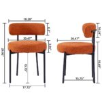 DYHOME Mid-Century Modern Dining Chairs Set of 6, Kitchen Dining Room Chairs, Comfortable Upholstered Chairs for Dining Room Kitchen Living Room with Matte Black Metal Frame, Orange