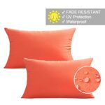 VAKADO Orange Outdoor Waterproof Throw Pillow Covers 12×20 Set of 2 Decorative Patio Furniture Sunbrella Cushion Cases Outside Decor for Couch Garden Bench Porch