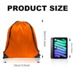 GoodtoU Drawstring Bags, Drawstring Backpack Bulk Nylon Backpack Draw String Back Bag Cinch Sack Drawstring Gym Bag String Backpack for Sport, Traveling, Team (Orange, 16Pcs)