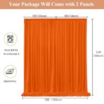QICAIYUN 10x12FT Orange Fabric Curtain Backdrop Orange Wedding Curtain Orange Backdrop Curtains Wedding Ceremony Party Home Window Decorations 5x12ft,2 Panels YUNNS109
