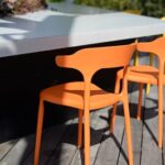 Xdeco 4PCS Dining Chair Set, Modern Kitchen Chairs, No Assembly Plastic Chair for Kitchen, Patio, Outdoor, Set of 4 (Orange)