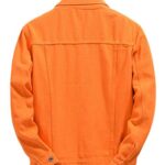 DSDZ Mens Classic Slim Fit Trucker Jean Denim Jacket Coat (Large, Orange)