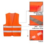 10 Pack Mount Marter safety vest reflective running vest for men and women, 360° super bright, High visibility & Long distance, Orange safety reflective vest for traffic, construction and outdoor work