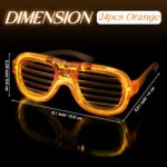 Chitidr LED Glasses Light up Glasses 3 Flashing Modes Glow in the Dark Glasses Glowing Party Favor Supplies for Kids Adults(Orange, 24 Pairs)