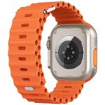 AIRPROCE Compatible with Apple Watch Ocean Bands 38mm 40mm 41mm 42mm 44mm 45mm 49mm, Soft Silicone Sport Wristbands Replacement Strap for iWatch Ultra 2 Ultra SE Series 9 8 7 6 5 4 3 2 1 for Women Men (38/40/41mm, Orange)
