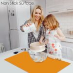 Extra Large Silicone Mats For Kitchen Counter, 28” x 20” Silicone Placemats for Kids, Nonstick Silicone Mat for Baking Crafts, Nonskid Heat Resistant Mat Orange Kids Placemats for Table,1Pcs