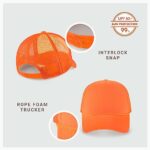 Classic Foam Trucker Hat Summer Mesh Cap Solid Two Toned Blank Foamhead hat for Mens Womens Adjustable Strap Light Weight (Neon Orange)