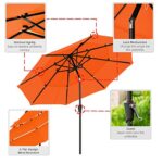 JEAREY 9FT 3 Tiers Patio Umbrella Outdoor Market Umbrella Table Umbrellas Sunbrella with Push Button Tilt and UV Protection Outside Garden Pool Umbrella,Orange