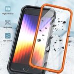 FNTCASE for iPhone SE 2022-2020 Case: iPhone 8/7/6S/6 Phone Case Drop Protection Rugged Belt-Clip & Kickstand Military Grade Textured Shockproof Durable Cover for iPhone SE 3rd & 2nd Gen (Orange)