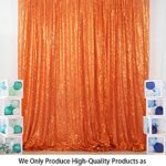 ShinyBeauty 7FTx7FT Orange Shimmer Sequin Fabric Photography Backdrop Happy Birthday Backdrop Prince Glitter Backdrop