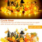 [8 Lighting Modes & Timer] Thanksgiving Decorations for Home Maple Leaf Garland with Lights 40LED Battery Operated Waterproof String Lights, Fall Decor Indoor Halloween Friendsgiving Autumn