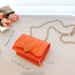 JUCHAO Little Girl Mini Shoulder Bag, Toddlers Girls’ Kids Purse Crossbody Heart Purse for Kids Girls (Orange)