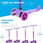 Best Choice Products Kids Mini Kick Scooter Toy w/Light-Up Wheels, Height Adjustable T-Bar, Foot Break – Purple