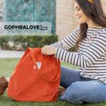 GOPHRALOVE Corduroy Tote Bag for Women with Reinforced Strap Large Shoulder Tote Bag with Inner Pockets for College Work Travel (Orange)