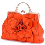 SUNROLAN Women’s Evening Clutches Handbags Formal Party Wallets Wedding Purses Wristlets Ethnic Totes Satchel (Orange)