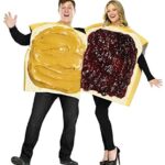 Fun World Unisex Adult Peanut Butter And Jelly Set Costume, Purple,tan